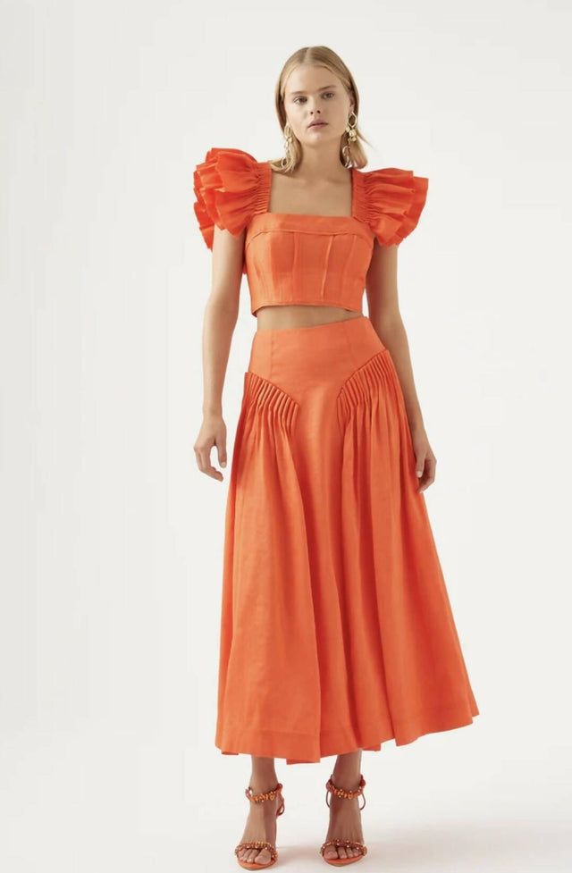 AJE - Aje Imagination Frill Sleeve Top & Yves Midi Skirt