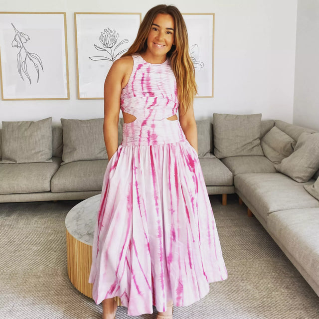 Aje Introspect Cut out Midi Dress Pink Size 10 | Passion For Fashion Aje Introspect Cut out Midi Dress Pink Size 10 | Passion For Fashion