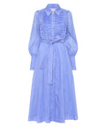 Aje Iris Pleated Bib Midi Dress in Mist Blue Size 10 - 10 / Blue - Dresses
