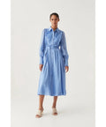 aje iris pleated bib midi dress Aje Iris Pleated Bib Midi Dress in Mist Blue Size 10