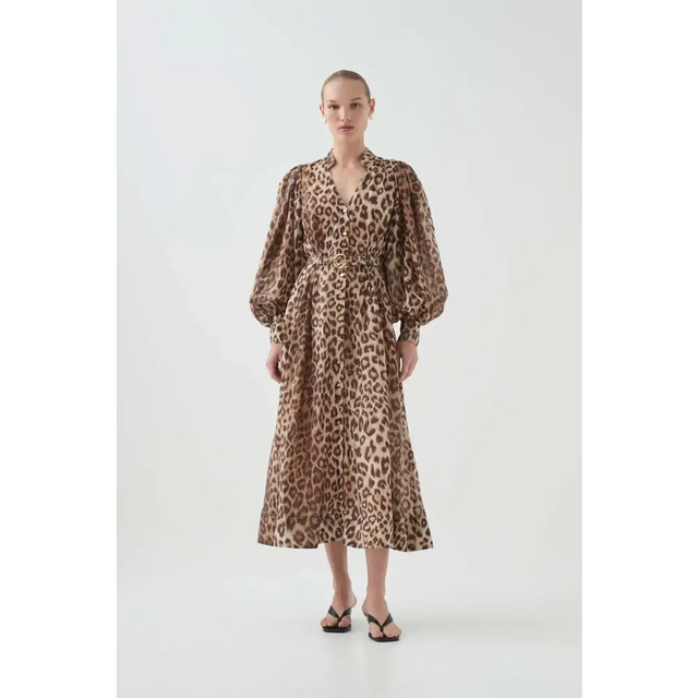 Aje Isabella Shirtdress Leopard Print Size AU 12 - 12 / Print - Dresses