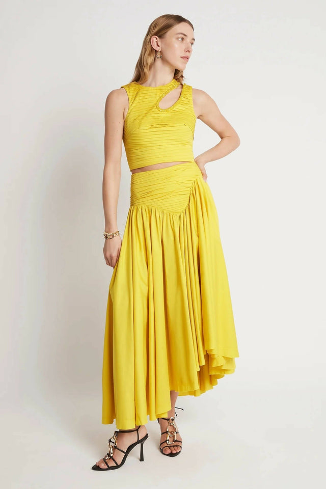 AJE - Aje Jolie Abstract Cut Out Top & Jolie Asymmetric Midi Skirt