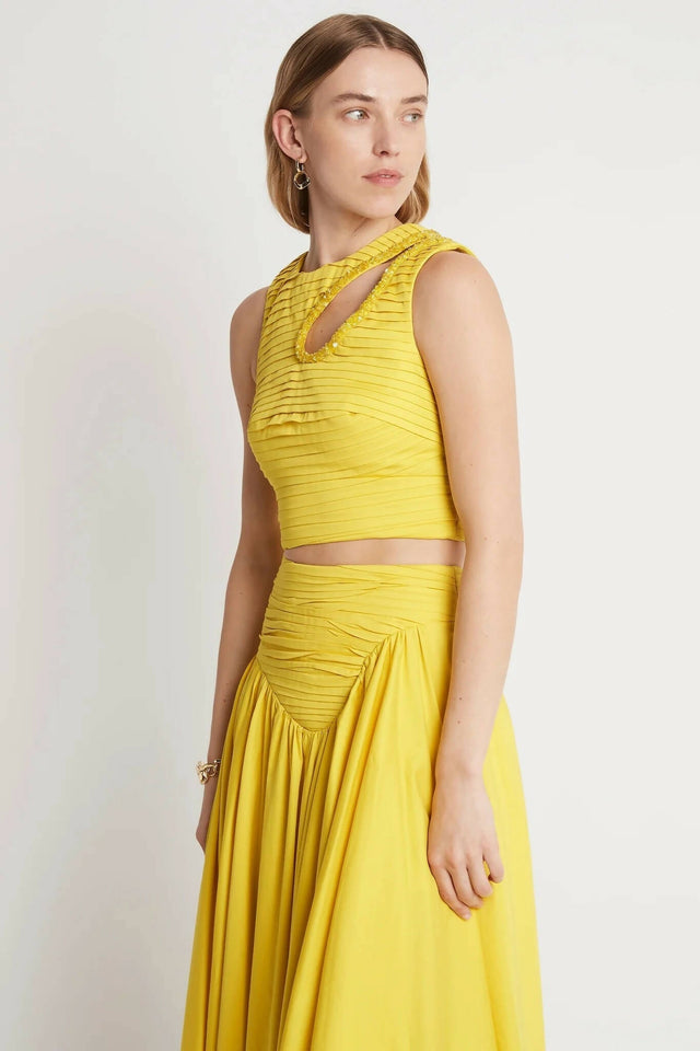 AJE - Aje Jolie Abstract Cut Out Top & Jolie Asymmetric Midi Skirt