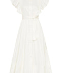 Aje Kindred Frill Midi Dress Ivory Size 8 - 8 / White - Dresses