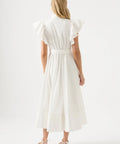 Aje Kindred Frill Midi Dress Ivory Size 8 - 8 / White - Dresses