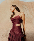 Aje Laurier Wave Maxi Dress - 12 / Red - Dresses