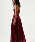 Aje Laurier Wave Maxi Dress - 12 / Red - Dresses