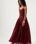 Aje Laurier Wave Maxi Dress - 12 / Red - Dresses