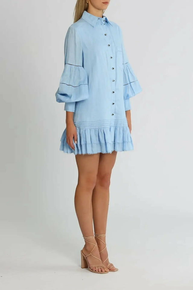 aje_lotus_shirt_dress_blue_mini