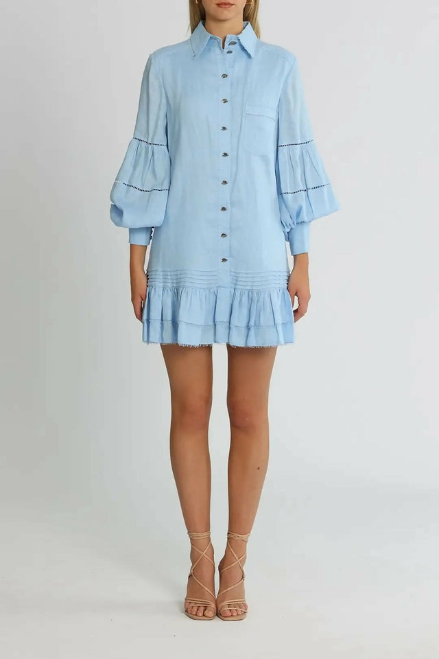 aje_lotus_shirt_dress_blue