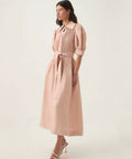 AjeMadeleineBeltedMidiDressinBlush