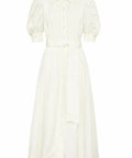 Aje Madeleine Belted Midi Dress Ivory Size 12 - 12 / White - Dresses