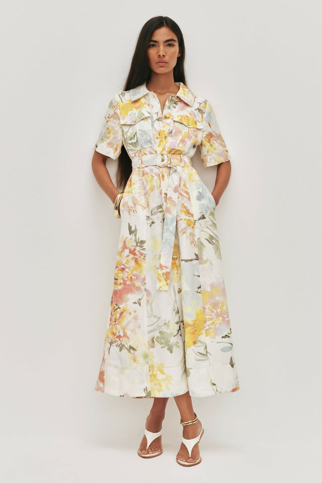 Aje Manon Midi Dress in Jardin - 10 / Print - Dresses