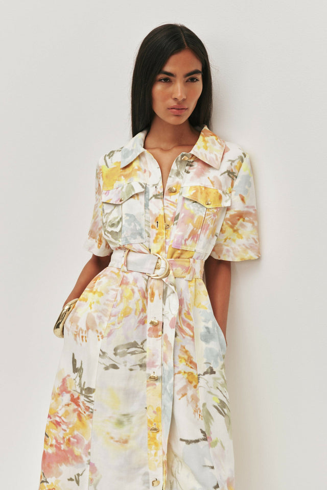 Aje Manon Midi Dress in Jardin - 10 / Print - Dresses