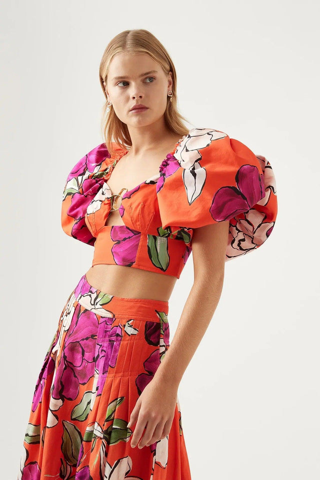 AJE - Aje Marcel Puff Sleeve Bodice & Matching Midi Skirt