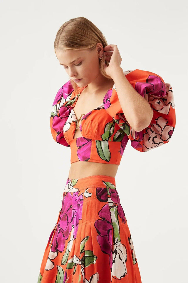 AJE - Aje Marcel Puff Sleeve Bodice & Matching Midi Skirt