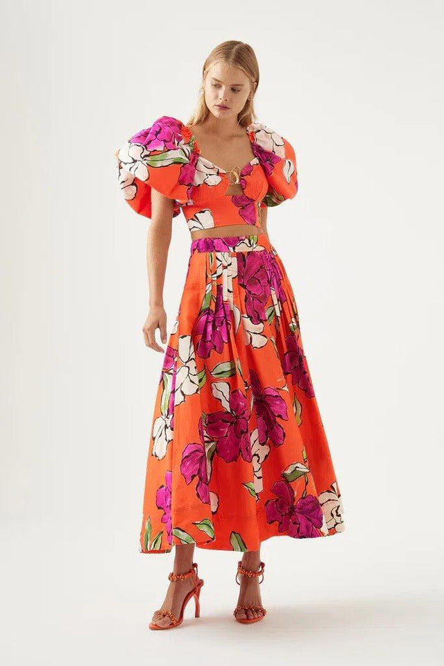 AJE - Aje Marcel Puff Sleeve Bodice & Matching Midi Skirt