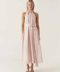 Aje Mariel Trapeze Midi Dress In Soft Pink Size 6 10 - Dresses