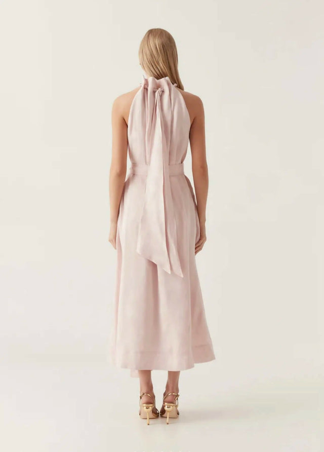 Aje Mariel Trapeze Midi Dress In Soft Pink Size 6 10 - Dresses