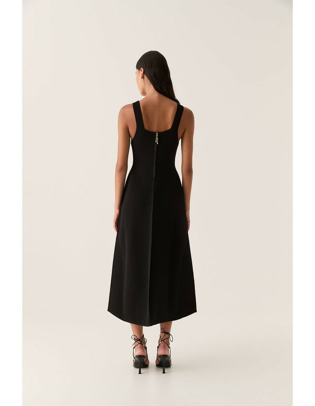 AJE Marisole Knit Midi Dress - 4 / Black - Dresses
