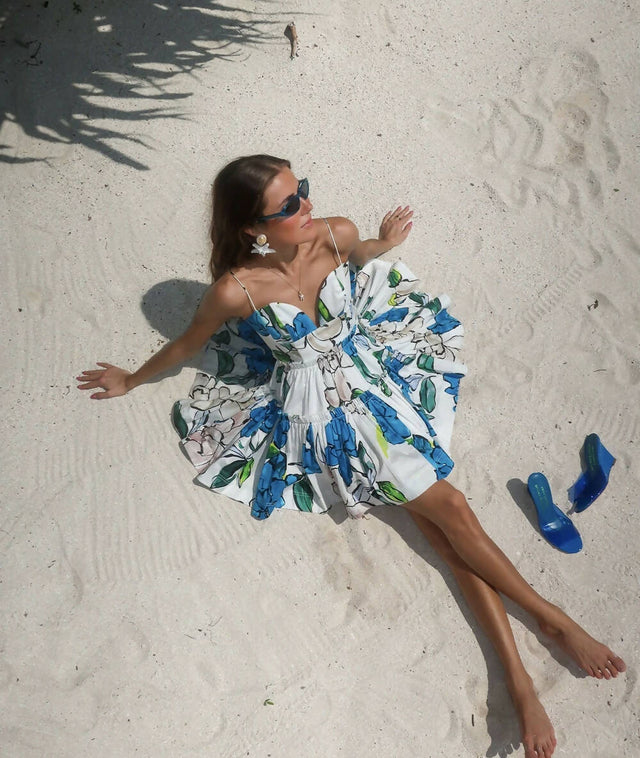 Aje Maya Tiered Mini Dress - 6 / Floral - Dresses