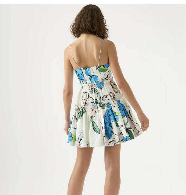 Aje Maya Tiered Mini Dress - 6 / Floral - Dresses
