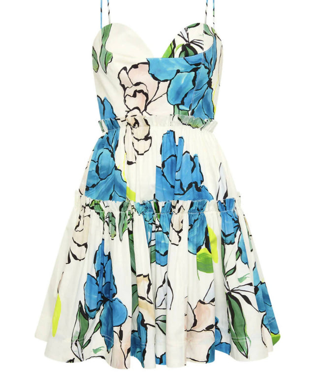 Aje Maya Tiered Mini Dress - 6 / Floral - Dresses