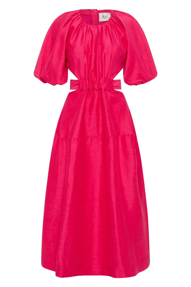 Aje Mimosa Cutout Midi Dress - 14 / Pink - Dresses