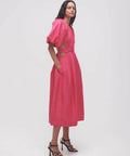 Aje Mimosa Cutout Midi Dress - 14 / Pink - Dresses
