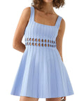 Aje Ney Diamond Cut Out Mini Dress Sky Blue Size XS / AU 6 - 6 / Blue - Dresses