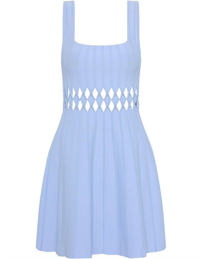 Aje Ney Diamond Cut Out Mini Dress Sky Blue Size XS / AU 6 - 6 / Blue - Dresses