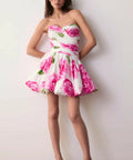 Aje Olea Bubble Hem Mini Dress - 10 / Floral - Dresses