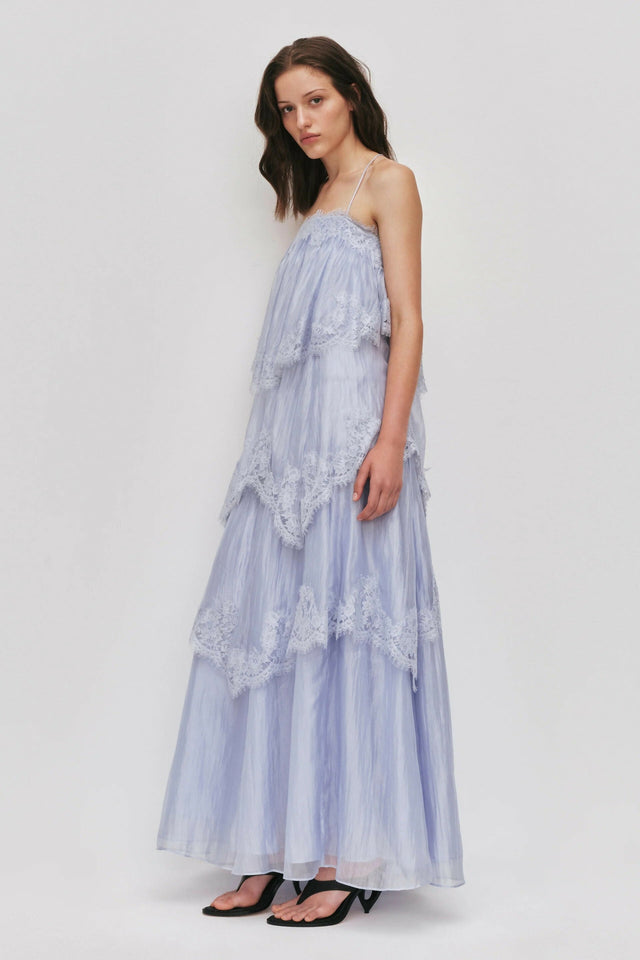 Aje Ophelia Lace Gown Dress French Blue Size 6 & 8 - Dresses