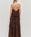 Aje Ophelia Lace Gown in Chocolate - Dresses