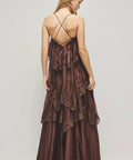 Aje Ophelia Lace Gown in Chocolate - Dresses
