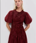 Aje Ophelia Lace Midi Dress - 12 / Red - Dresses