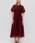Aje Ophelia Lace Midi Dress - 12 / Red - Dresses