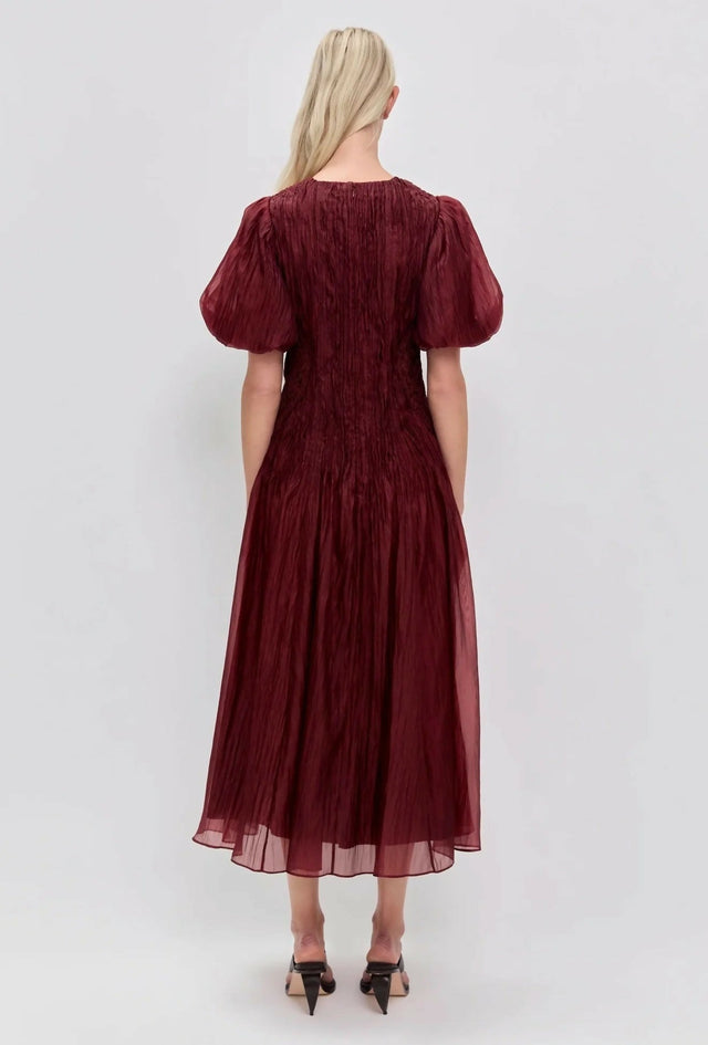 Aje Ophelia Lace Midi Dress - 12 / Red - Dresses