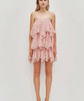 Aje Ophelia Lace Mini Dress - 10 / Pink - Dresses