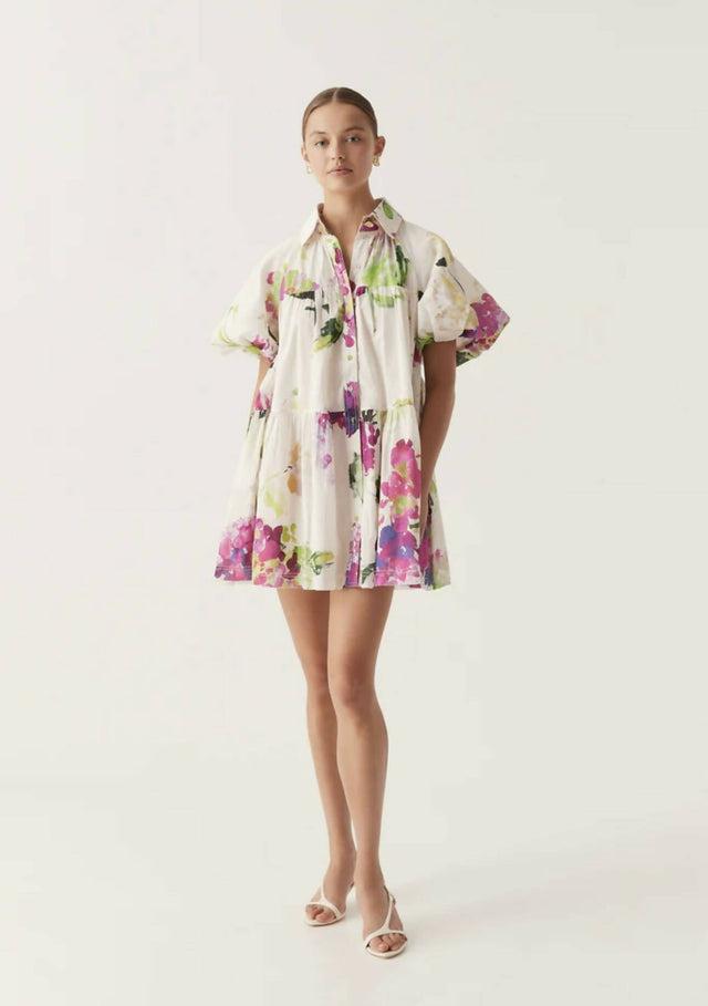 Aje Pablo Smock Mini Dress - 6 / Multi - Dresses