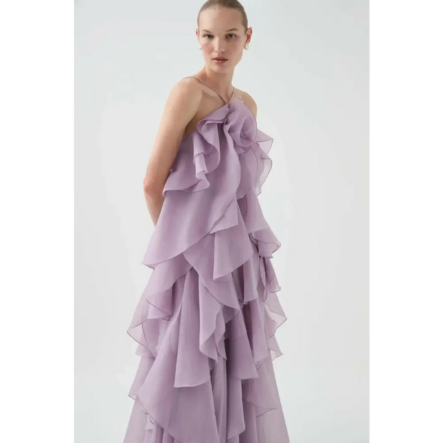 Aje Pandorea Layered Maxi Dress Size 12 Lilac - 12 / Lilac - Dresses