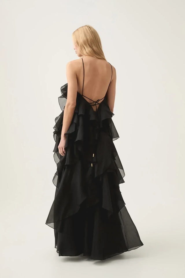 Aje Pandorea Layered Maxi Dress Black - 14 / Black - Dresses