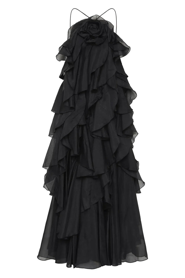 Aje Pandorea Layered Maxi Dress Black - 14 / Black - Dresses