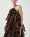 Aje Pandorea Layered Maxi Dress Carob Brown - Dresses