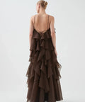 Aje Pandorea Layered Maxi Dress Carob Brown - Dresses