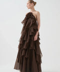 Aje Pandorea Layered Maxi Dress Carob Brown - Dresses
