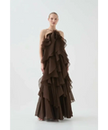 Aje Pandorea Layered Maxi Dress in Carob - Dresses
