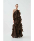 Aje Pandorea Layered Maxi Dress in Carob - Dresses