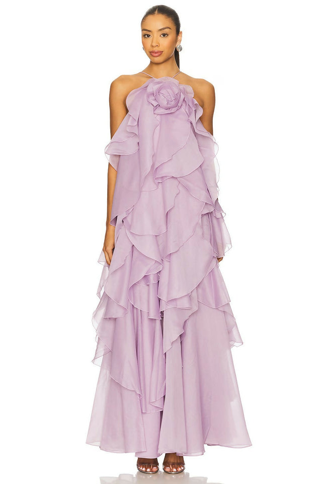 Aje Pandorea Layered Maxi Dress Lilac Size 16/XXL - 16 / Lilac - Dresses