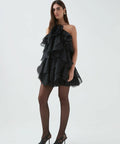 AJE Pandorea Layered Mini Dress Black - Dresses